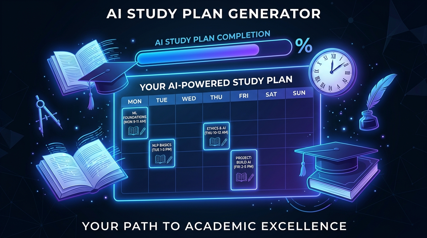 AI Study Plan Generator — builds personalised weekly study schedules using spaced repetition and learning science